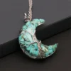 Collier pendentif lune en cristal naturel 6