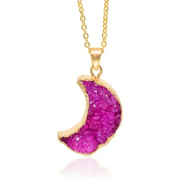 Pendentif en quartz naturel en forme de lune 4