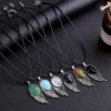 Collier en cristal naturel avec pendentif aile d'ange 3