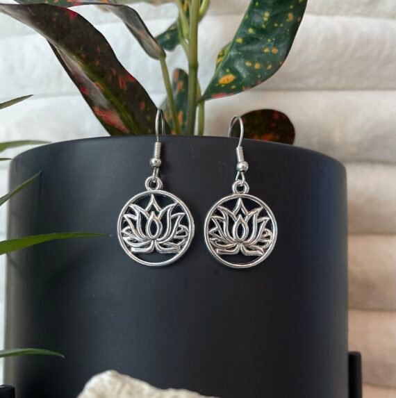 boucles d'oreilles fleur de lotus